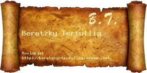 Beretzky Tertullia névjegykártya